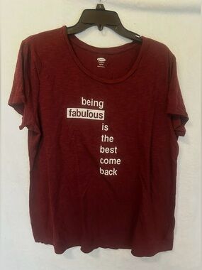 #1003 Old Navy Maroon Short-Sleeve Graphic Tee Sz XL